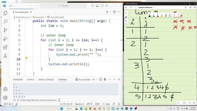 Java examples for nested loops (Core Java Class 8)