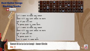🎻 Sweat (A La La La La Long) - Inner Circle Bass Backing Track with scale, chords and lyrics