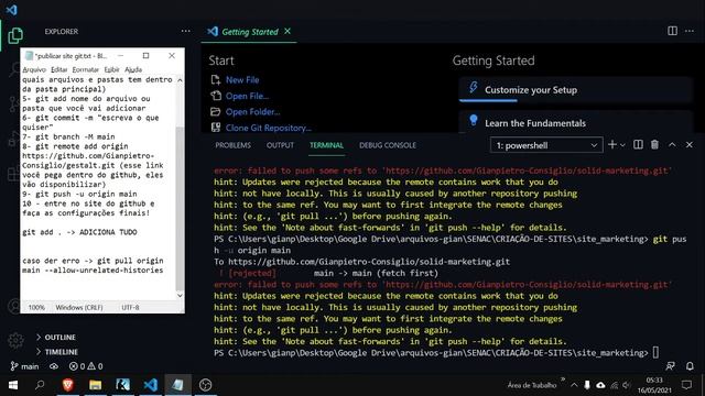 resolved: failed to push some refs to and fatal: refusing to merge unrelated histories смотреть онлайн