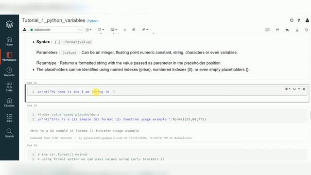Python Tutorial 4: format function in python, f stings in python  #Python #Formatfunction #FStings