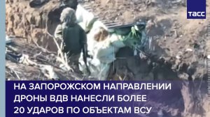 На запорожском направлении дроны ВДВ нанесли более 20 ударов по объектам ВСУ
