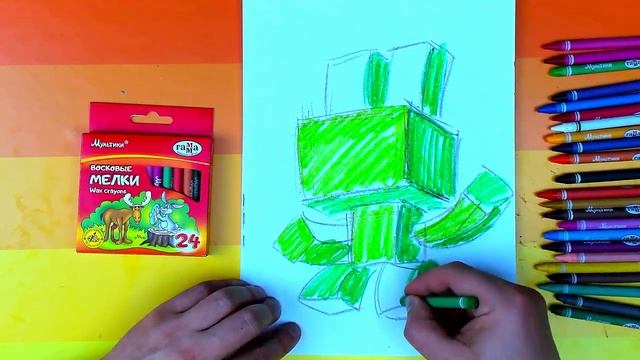 Лягушка из МАЙНКРАФТ - рисуем смотреть онлайн