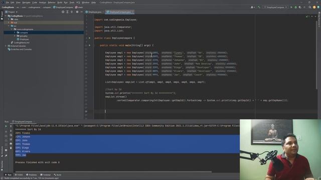 Comparison in java 8, compare employee id dept and salary смотреть онлайн