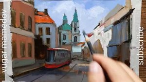 Мастер-класс маслом: Улица В Праге (Вугара Мамедова)