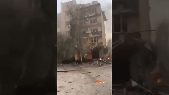 Красноармейск, попадание нашей ракеты по гостинице "Дружба".