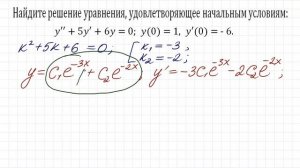 Задача Коши ➜ Частное решение линейного однородного дифференциального уравнения