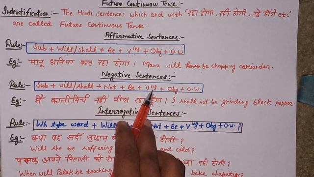 Future Continuous Tense ( Use of shall be & will be)