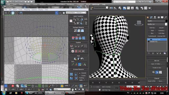 Текстурирование и разверстка головы в 3d max. смотреть онлайн