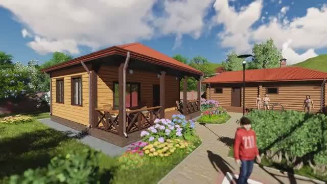 Недорогой дачный домик 6 на 6-из бруса-проект.