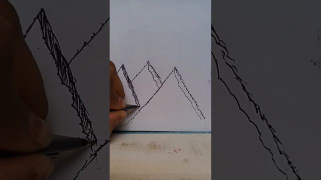 how to draw mountain | mountain view  🏔️ create own mountain view #drawingforkids #kidsdrawing