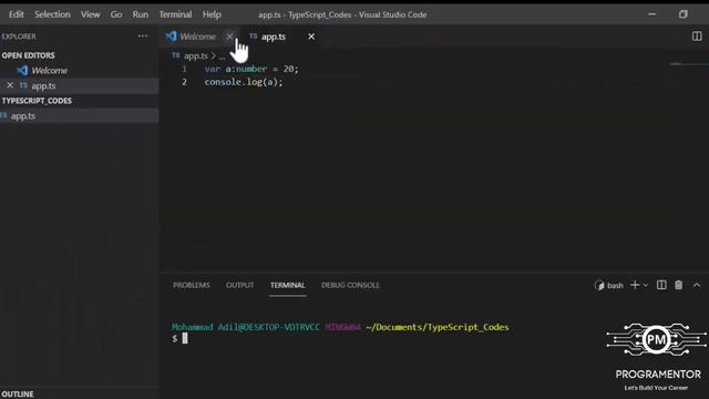 08 | How To Create A First Program in TypeScript | TypeScript Tutorial | TypeScript (Hindi/Urdu)