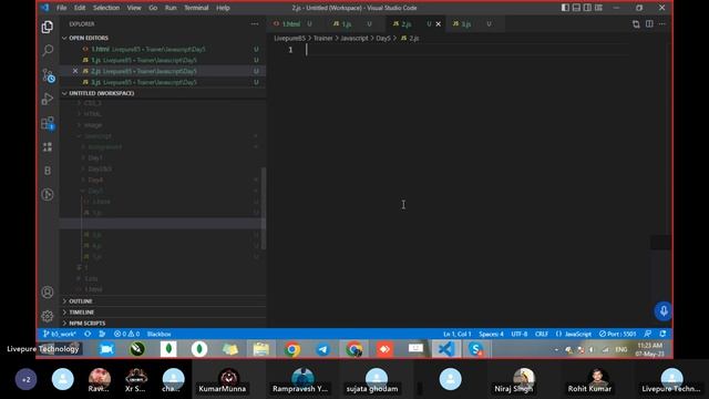 Js Module 01: Day 05 Variable declaration in Js in hindi -  07 May 2023