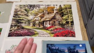 Рулон вышивки не оформленных работ