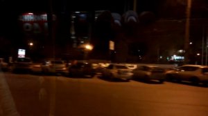 Ночью на автобусе от площади Карла Маркса в сторону 12-й линии.