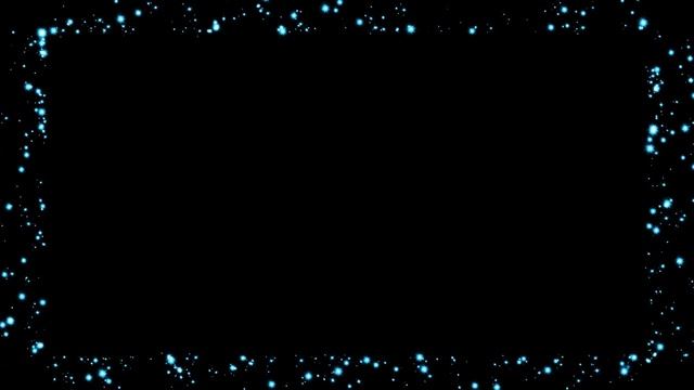 Голубые блески рамка на черном фоне - футажи для видеомонтажа. | Бесплатные футажи для монтажа