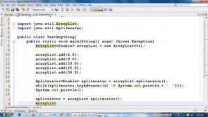 Java demonstration of Spliterator using ArrayList