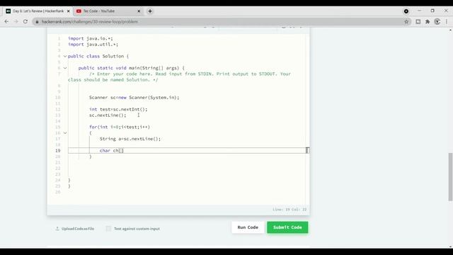 Hacker Rank Day 6:  Let's Review | Java |  HackerRank Solution | 30 Days Of Code | Easy Explanation