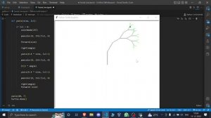 Tree fractal using python's turtle library