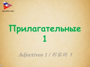 Русский язык | РКИ | Прилагательные 1 | Russian | Adjectives 1 | 俄语 | 形容词