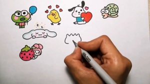 Милые рисунки/рисунки звери/легкие рисунки для срисовки/наклейки своими руками