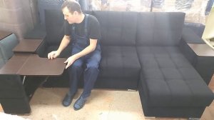 Шикарный угловой диван "Риф" с функциональными подлокотниками. Магазин ВсяМебель, Пенза.