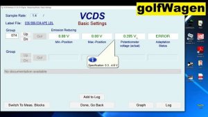 VW Golf 4 1.4 16V egr adaptation basic settings