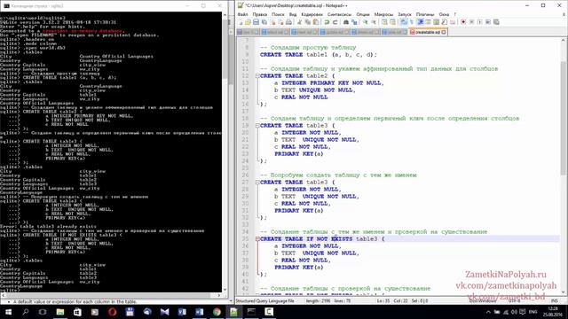 Уроки SQL. Создание SQL таблиц. Как создать таблицу в базе данных на примере SQLite