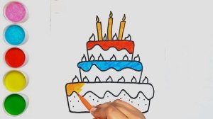 birthday cake drawing, Painting and Coloring for Kids & Toddlers | birthday cake drawing easy