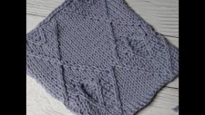 шикарный рельефный узор РОМБЫ спицами.mp4