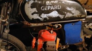 Каферейсер из альфы с двигателем от бензопилы Урал