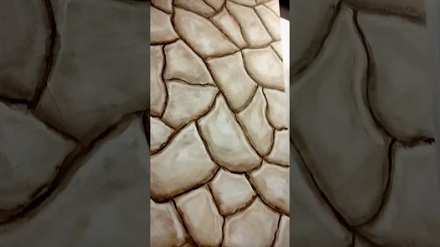 Нарисовал камни на межкомнатной двери и рад