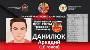 все голы - Аркадий Данилюк - на турнире RedBlackCup 2022/2023 за МЕТЕОР Балашиха, футбол 2009-2010г