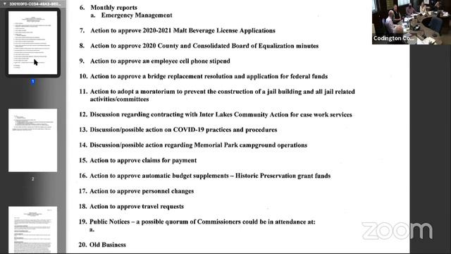 Codington County Commissioners 20200526