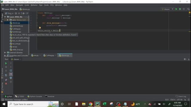 Write a simple python class #pythonclass #python