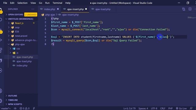 PHP Ajax Tutorial  Bangla Step By Step #7 ajax data save