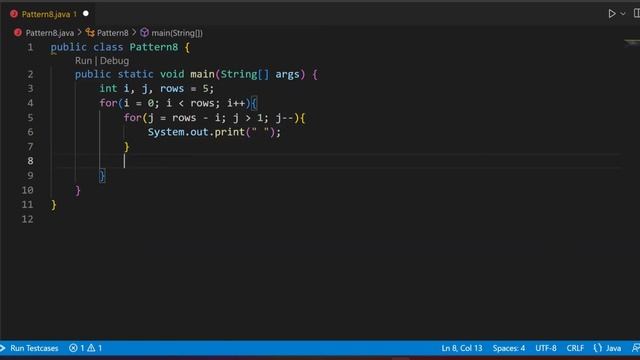 Pattern Program 8 | Java | Easy Coding