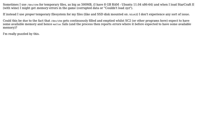 Use /dev/shm sometimes crashes applications смотреть онлайн