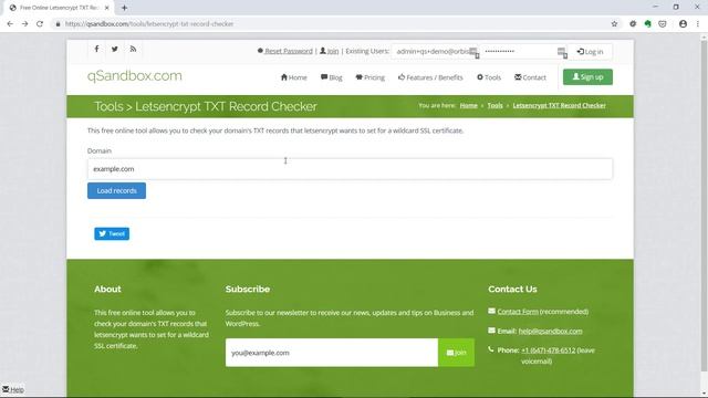 Free Online Letsencrypt TXT Record Checker by qSandbox смотреть онлайн