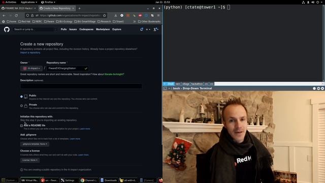 Hackathon non-technical tasks creating GitHub Repos and README documentation