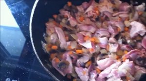 Куриные желудочки с шампиньонами - ну очень вкусно.
