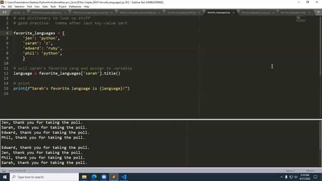 Ch 6 Part 2 Looping Dictionaries смотреть онлайн
