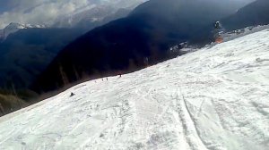 Роза Хутор, спуск по трассе "Нагано 98"