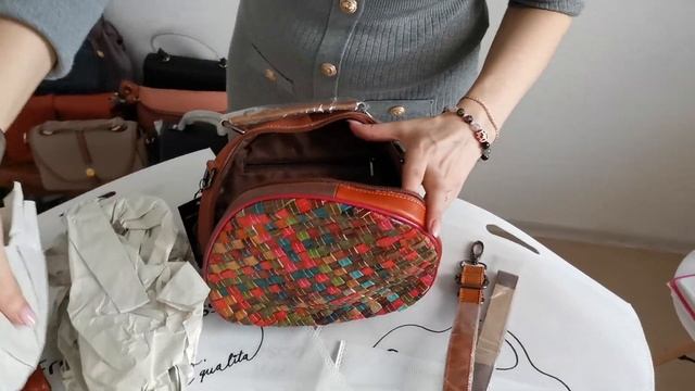 Сумка из натуральной кожи плетёная от Francesco Rossi смотреть онлайн