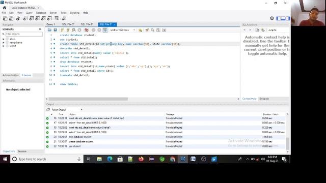 primary key & not null value in mysql