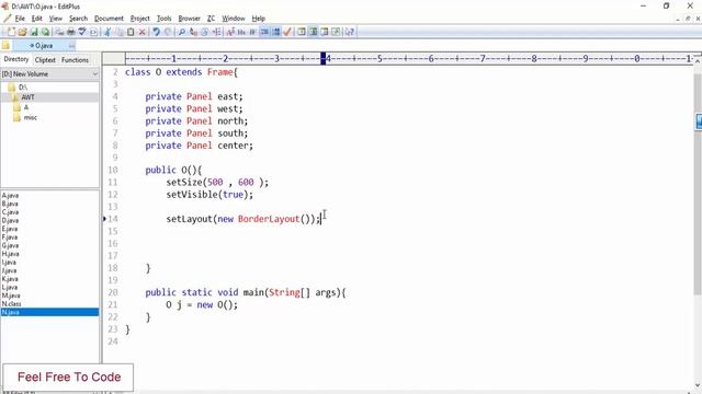 18. Java AWT in hindi -  BorderLayout ~ part 1