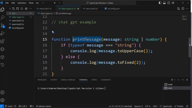 TypeScript basics Revision 3: Use of Typeof #typescript #typeof #typescripttutorial #kamran #piaic