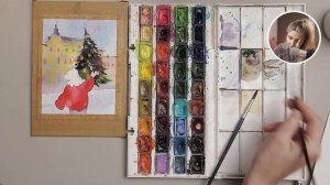 Как нарисовать новогоднюю открытку своими руками? Акварельные открытки.