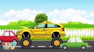 Taxi Monster Trucks Challenge: Taxi Truck vs Taxi Monster Truck - Kids TV Show