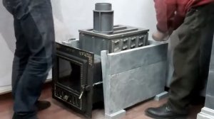 Сборка банной печи Гефест в талькохлорите!