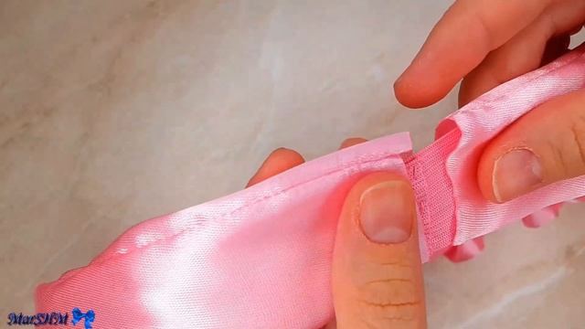 Как сделать бант на выписку из роддома на резинке своими руками Канзаши мастер-класс